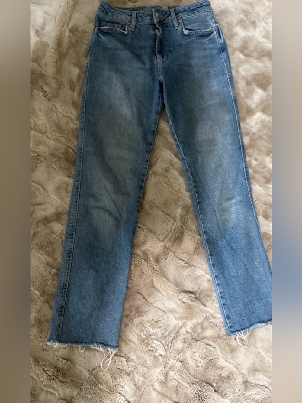 Free People Straight-Leg Jeans in Light Blue